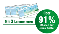 über 91% Chance auf einen Treffer (mit 3 Losnummern)