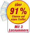 über 91% Chance auf einen Treffer (mit 3 Losnummern)